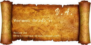 Vermes Arzén névjegykártya